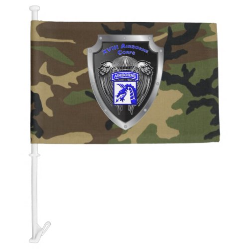 XVIII Airborne Corps Veteran Car Flag