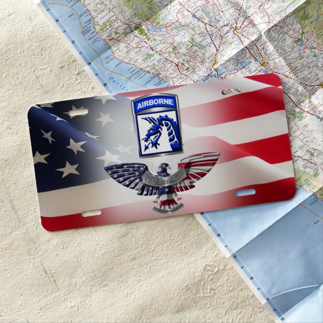 XVIII Airborne Corps Veteran License Plate (In Situ)