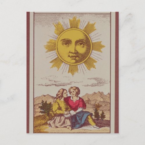XVIIII Le Soleil French tarot card of the Sun