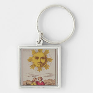 XVIIII Le Soleil, French tarot card of the Sun Keychain