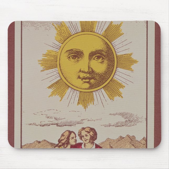 XVIIII Le Soleil, French tarot card of the Sun Mouse Pad (Front)