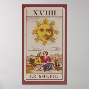 XVIIII Le Soleil, French tarot card of the Sun Poster