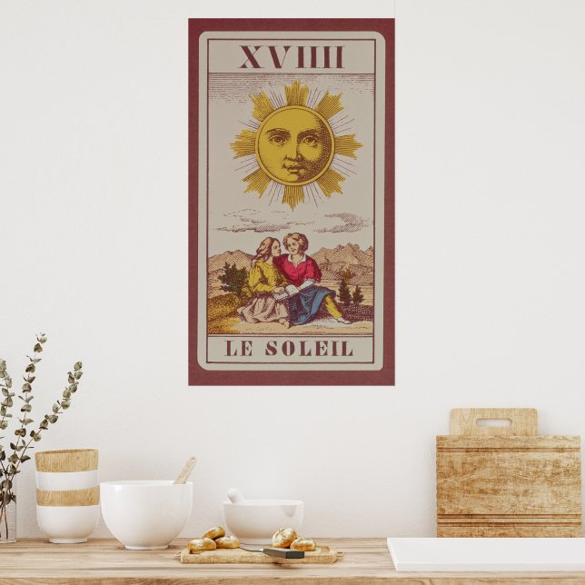 XVIIII Le Soleil, French tarot card of the Sun Poster | Zazzle
