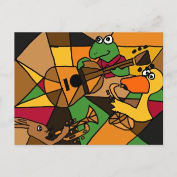 Xx- Abstract Art Animals And Music Postcard by inspirationrocks at Zazzle