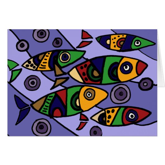 XX- Abstract Art Fish Cards (Front Horizontal)