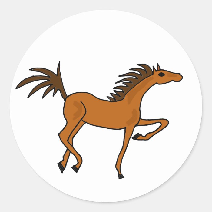 XX  Awesome Bay Horse Cartoon Sticker