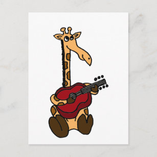 XX- Awesome Giraffe Playing Guitar Postcard