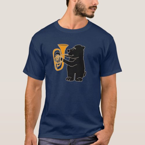XX_ Black Bear Playing Tuba T_Shirt