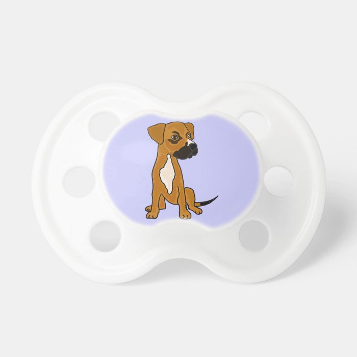 XX  Boxer Mix Rescue Dog Puppy Cartoon Baby Pacifiers