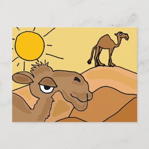 XX_ Camel in the Desert Folk Art Postcard