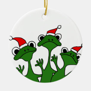 XX- Christmas Tree Frogs Cartoon Ceramic Ornament