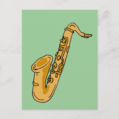 XX_ Cool Saxophone Cartoon Postcard