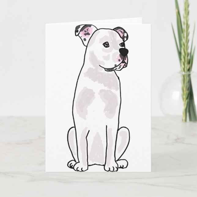 XX- Cute American Bulldog with Studded Collar Card (Front)