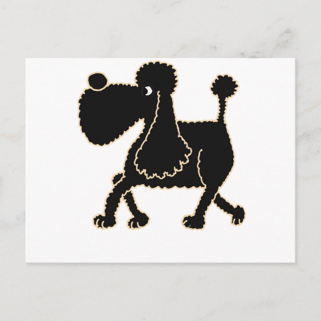 XX- Cute Black Poodle Design Postcard (Front)