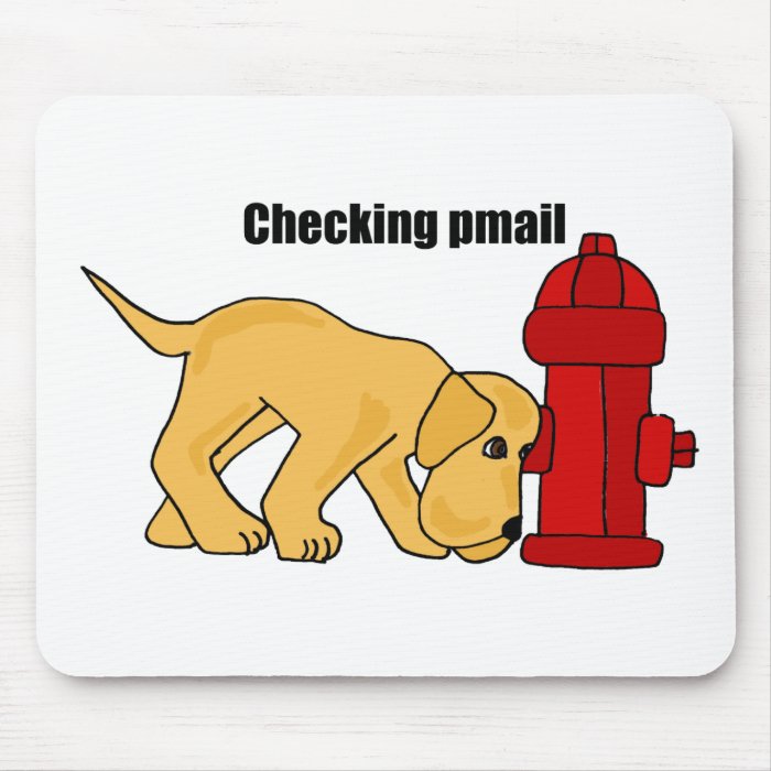 XX  Cute Puppy Dog Checking pmail Fire Hydrant Mousepads