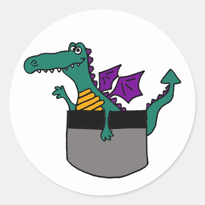 XX  Dragon in a Pocket Cartoon Sticker