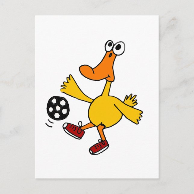 XX- Duck Playing Soccer Cartoon Postcard (Front)