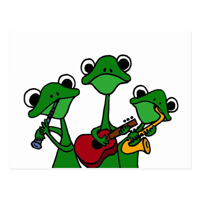 XX  Frogs Playing Music Cartoon Postcards