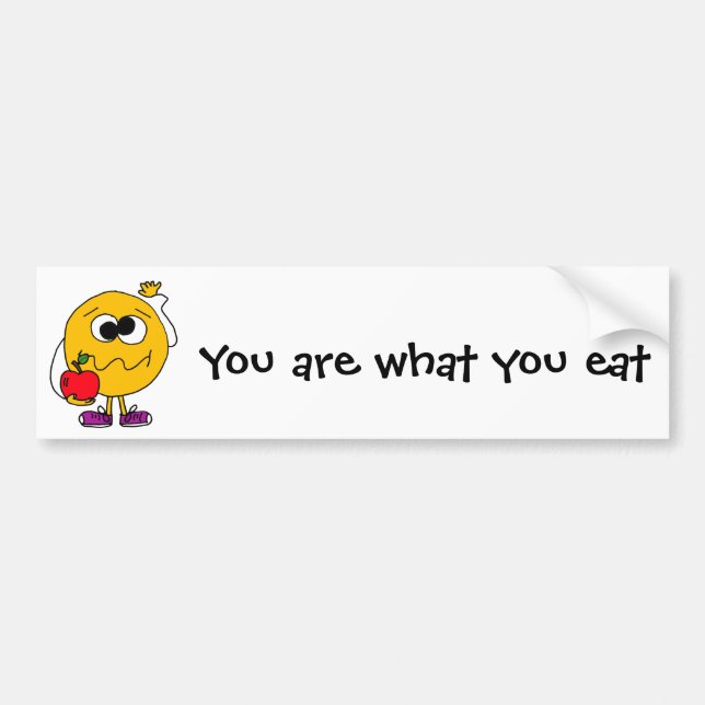 XX- Fruity Face Eating an Apple Bumper Sticker (Front)