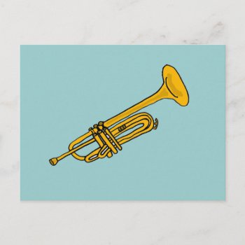 Xx- Fun Trumpet Cartoon Postcard by patcallum at Zazzle