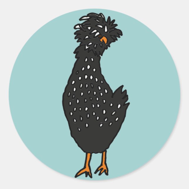 XX- Funky Polish Chicken Classic Round Sticker (Front)