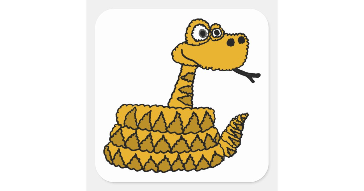 XX- Funky Rattlesnake Cartoon Square Sticker