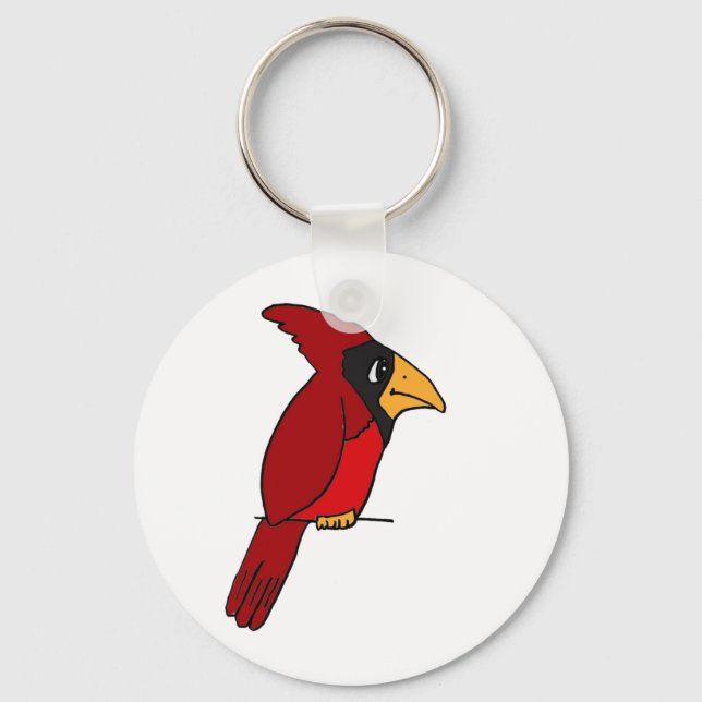 XX- Funky Red Cardinal Keychain (Front)