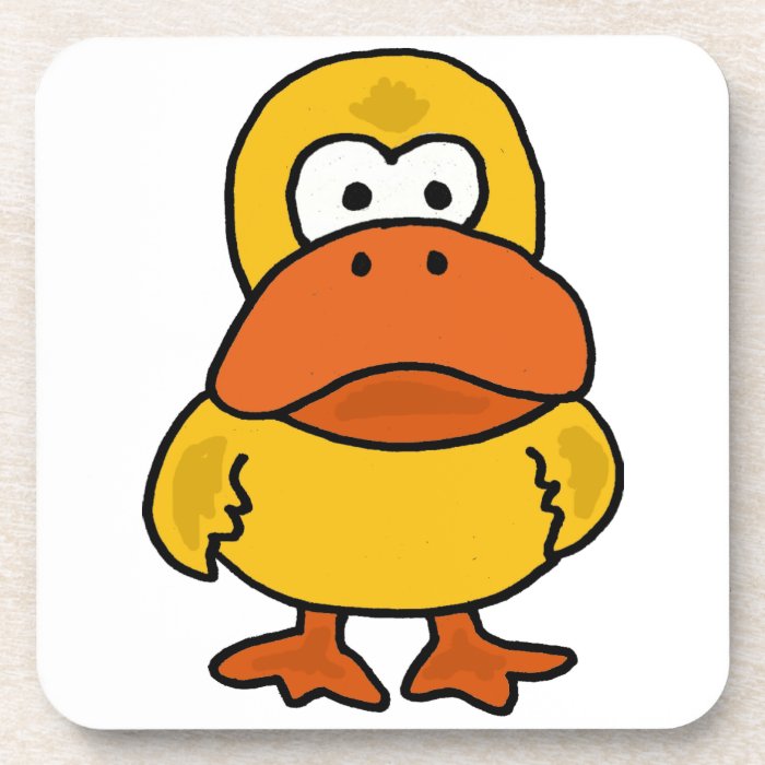 XX  Funny Angry Duck Cartoon Beverage Coaster