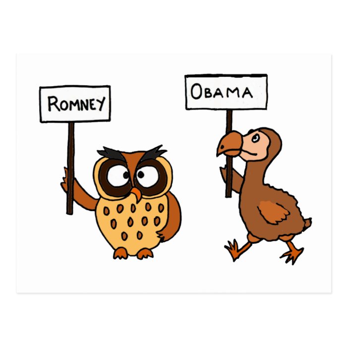 XX  Funny Anti Obama Owl and Dodod Bird Post Cards