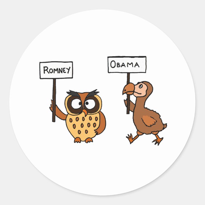 XX  Funny Anti Obama Owl and Dodod Bird Stickers