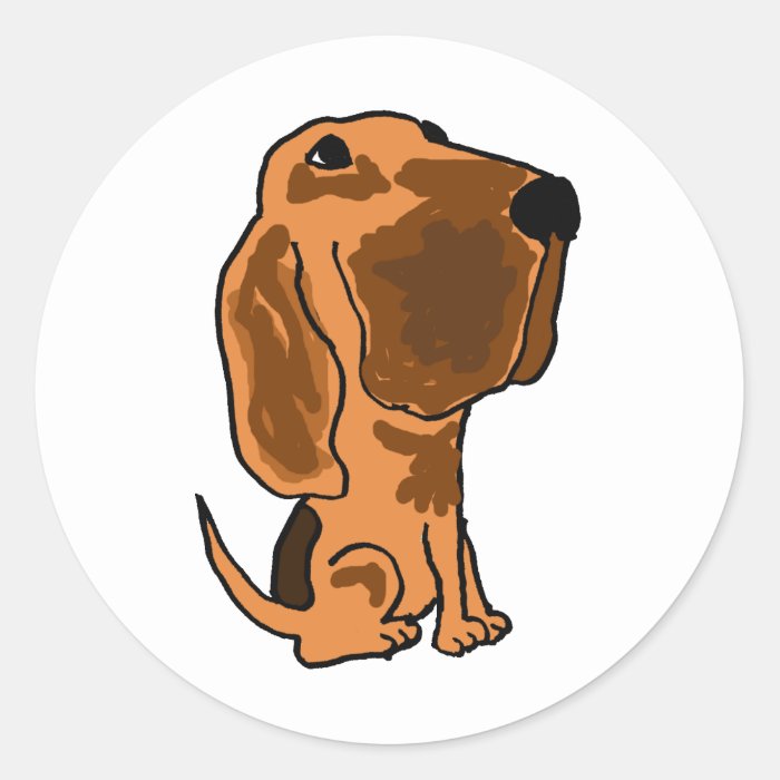 XX  Funny Bloodhound Puppy Dog Round Sticker