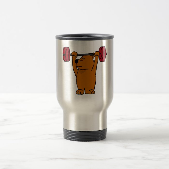 XX  Funny Brown Bear Weight Lifting Coffee Mugs