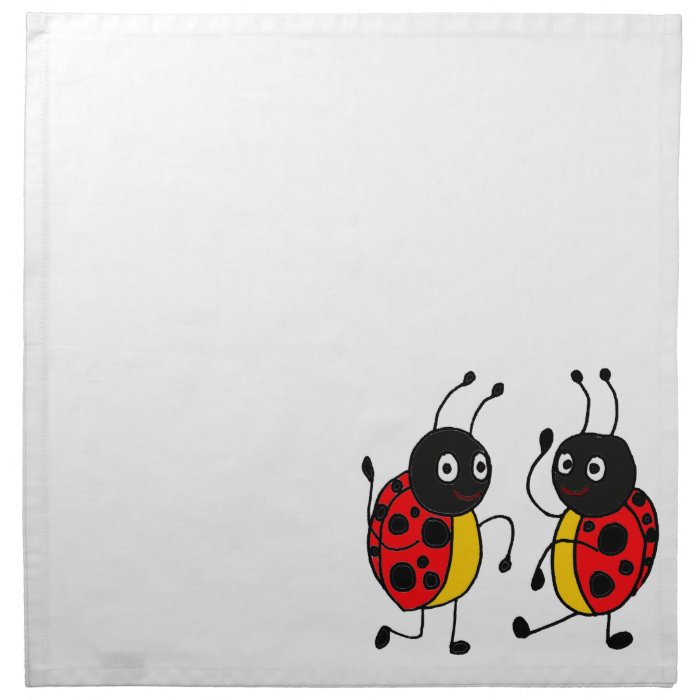 XX  Funny Dancing Ladybugs Cartoon Napkins