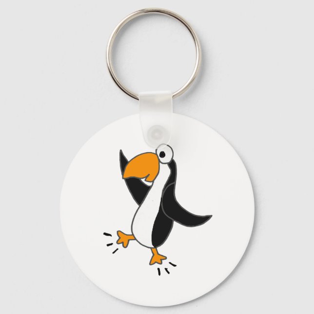 XX- Funny Dancing Penguin Cartoon Keychain (Front)