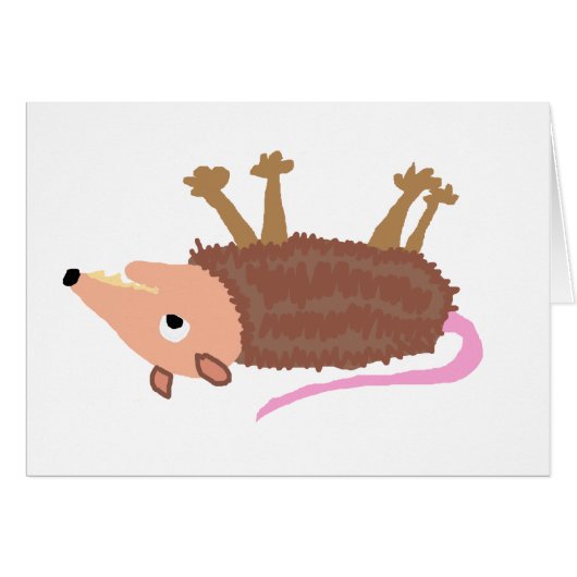XX- Funny Dead Possum Roadkill Cartoon Cards (Front Horizontal)