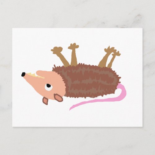 XX_ Funny Dead Possum Roadkill Cartoon Postcard