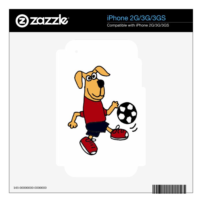 XX  Funny Dog Playing Soccer Decal For The iPhone 3G