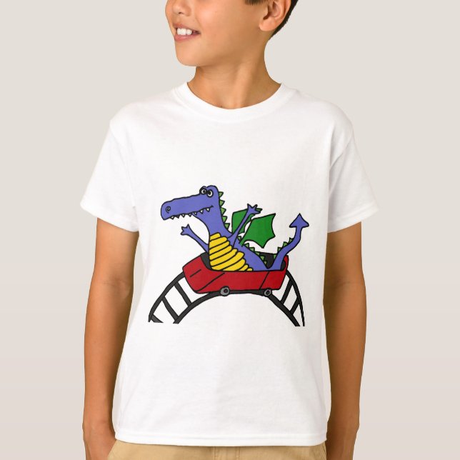 XX- Funny Dragon on a Roller Coaster T-Shirt (Front)