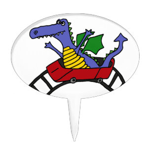 XX- Funny Draon on a Roller Coaster Cake Topper
