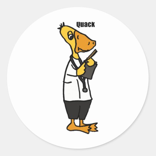 XX_ Funny Duck Doctor Classic Round Sticker