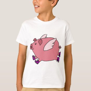 Xx- Funny Flying Pig With Sneakers T-shirt by inspirationrocks at Zazzle