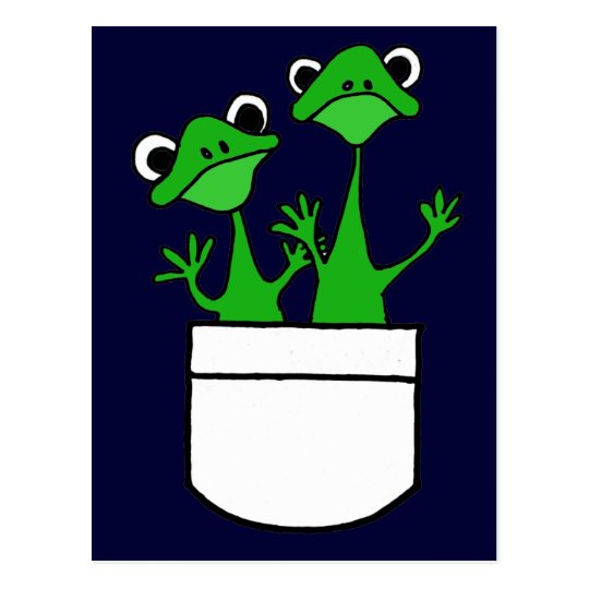 XX Funny Frogs in a Pocket Design Postcard