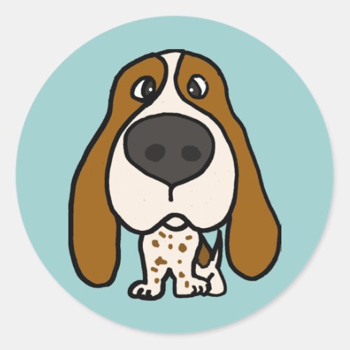 XX_ Funny Hound Dog Classic Round Sticker