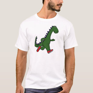 XX- Funny jogging dinosaur with Red Sneakers T-Shirt