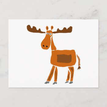 Xx- Funny Moose Art Design Postcard by tickleyourfunnybone at Zazzle