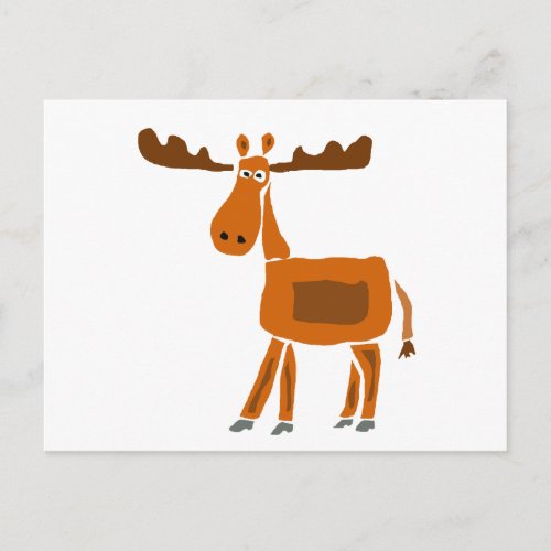 XX_ Funny Moose Art Design Postcard