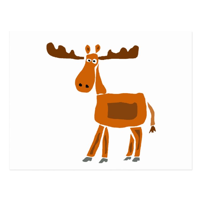 XX Funny Moose Art Design Postcard