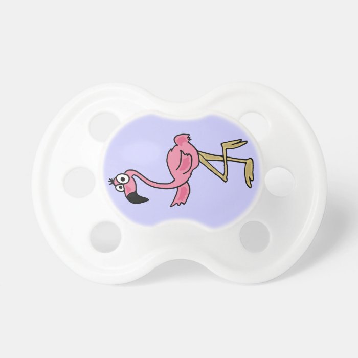 XX  Funny Pink Flamingo Cartoon Baby Pacifiers