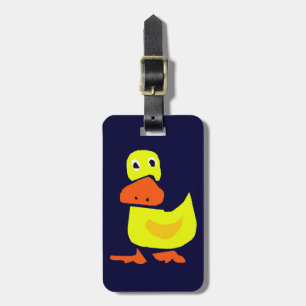 XX- Funny Primitive Art Duck Luggage Tag