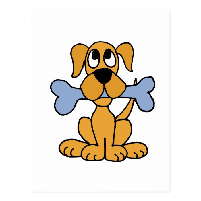 XX  Funny Puppy Dog with a Bone Design Postcards